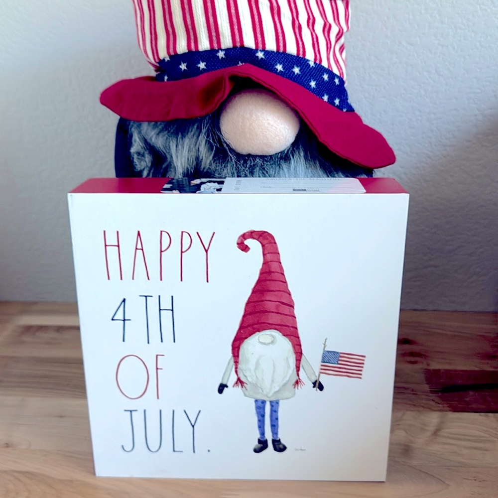 🇺🇸 RAE DUNN HAPPY 4TH OF JULY WOODEN MODERN FARMHOUSE SIGN